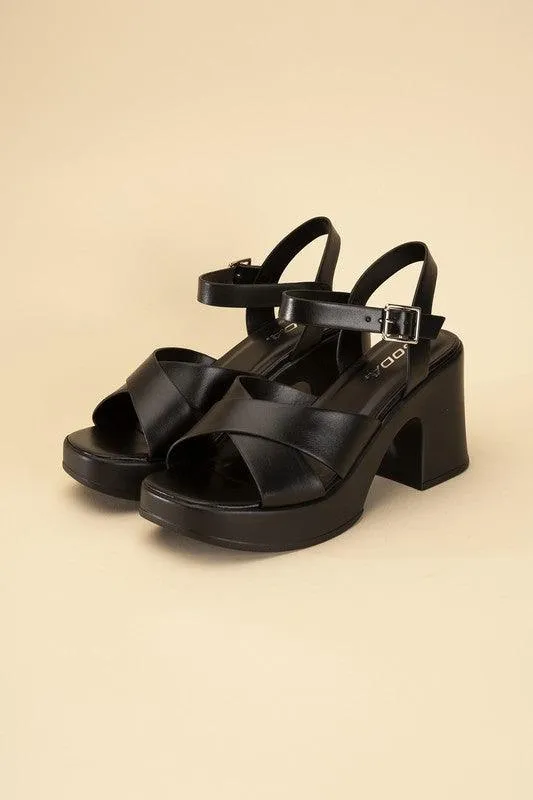 Tara Crisscross Sandal with Heel