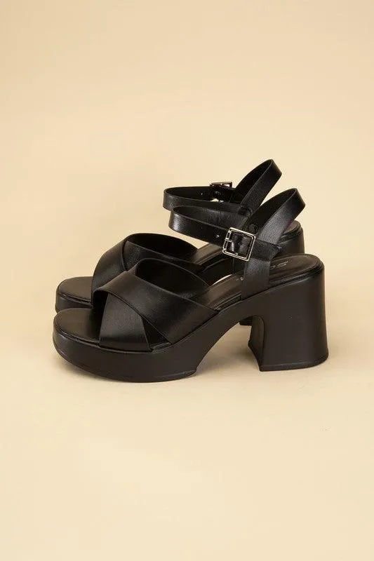 Tara Crisscross Sandal with Heel