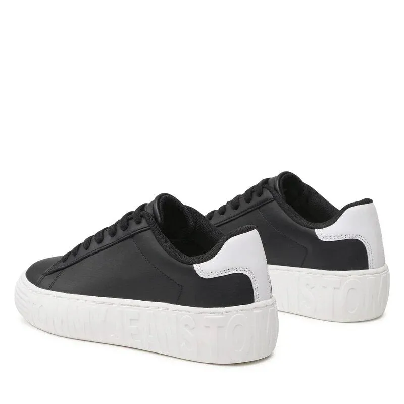 Tommy Hilfiger Jeans New Cupsole Leather Sneaker Women - BLK