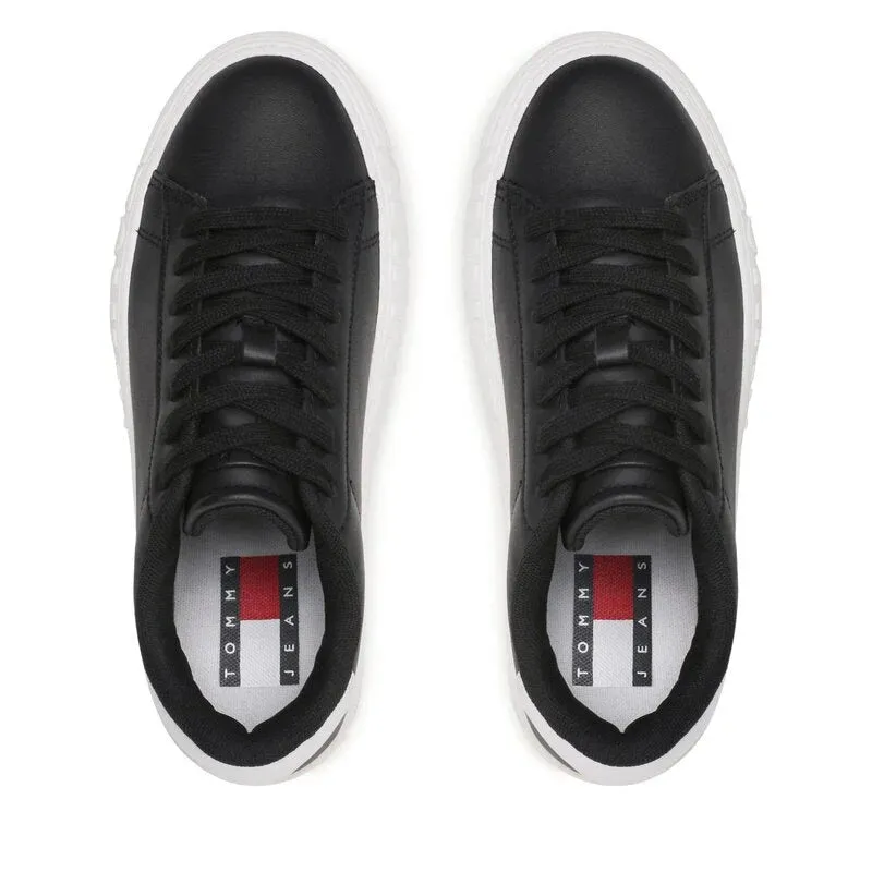 Tommy Hilfiger Jeans New Cupsole Leather Sneaker Women - BLK