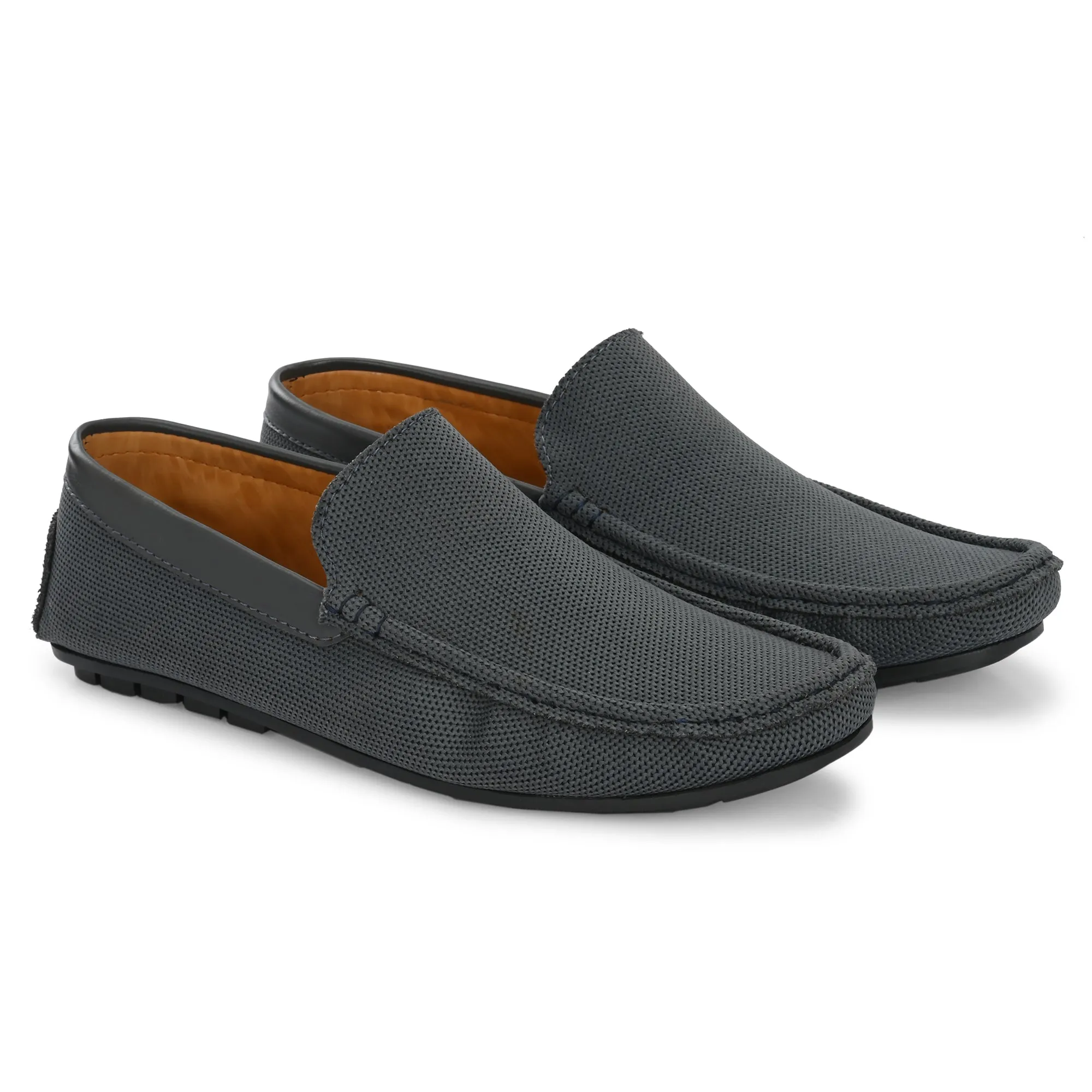 Toro Blu Knit Loafers for Men | Lightweight Shoes for Boys, Designed for All Seasons (C.Grey)