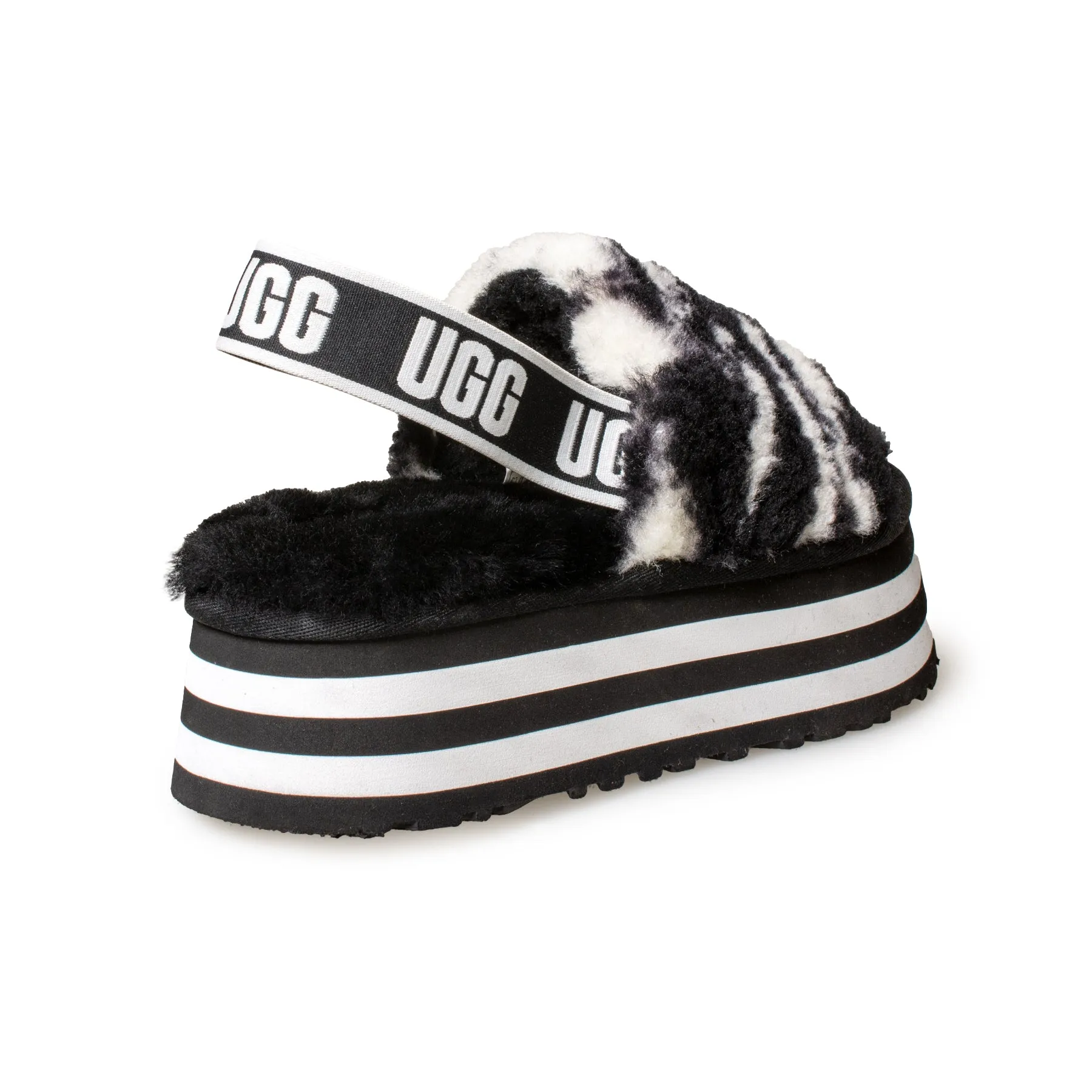 UGG Disco Marble Slide Black Sandals - Women's