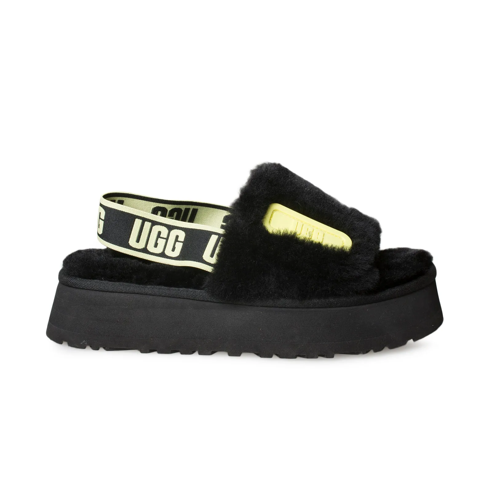 UGG Disco Slide Black / Pollen Slippers - Women's