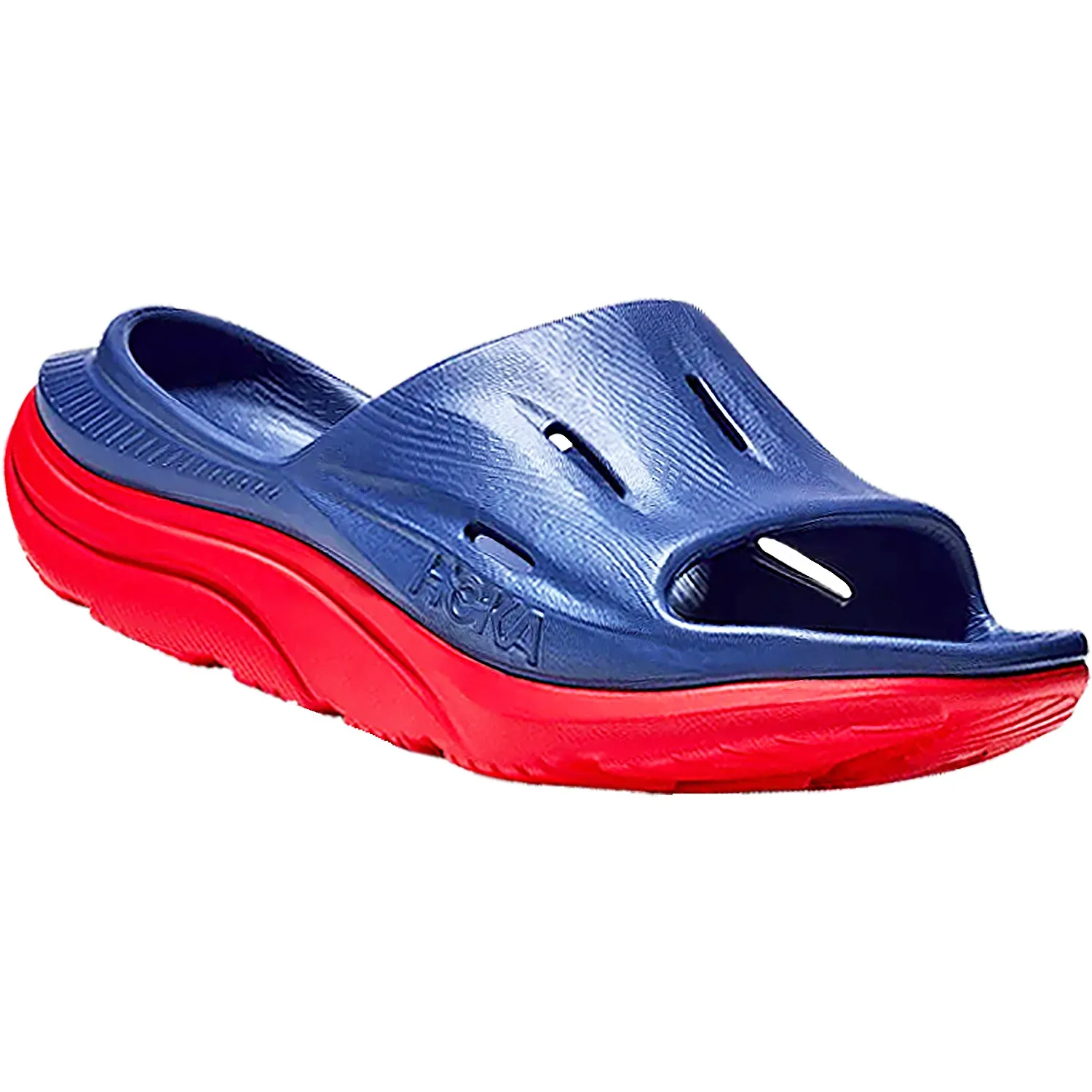 Unisex Hoka Ora Recovery Slide 3 Bellwether Blue/Red EVA