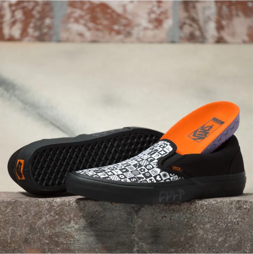 Vans x Cult BMX Slip On Pro Skateboard Shoe - Black/Checker