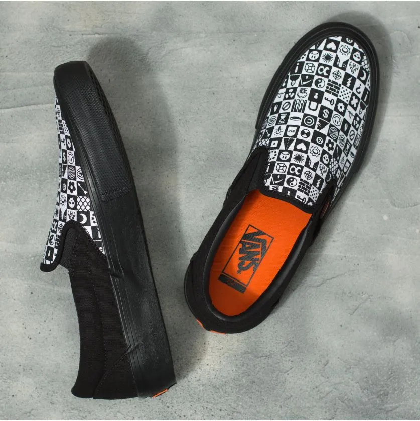 Vans x Cult BMX Slip On Pro Skateboard Shoe - Black/Checker