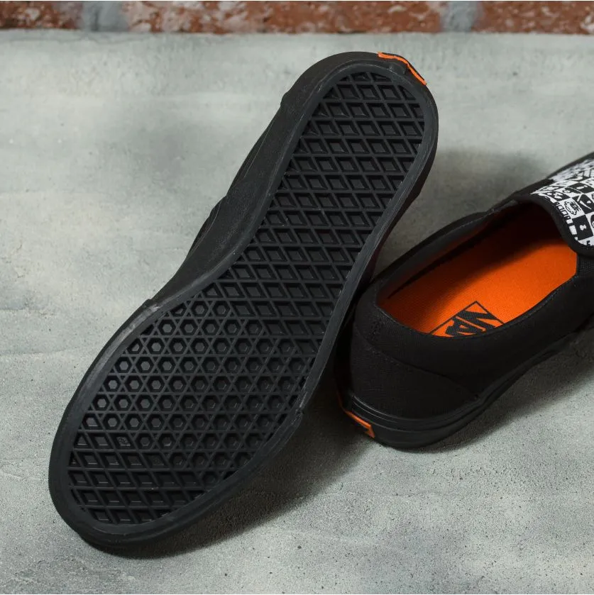 Vans x Cult BMX Slip On Pro Skateboard Shoe - Black/Checker