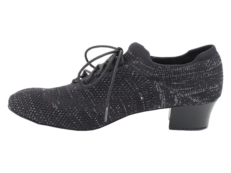 Very Fine Split Sole Black Knit Mesh Ladies Practice Dance Shoe 706