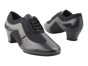 Very Fine Split Sole Black Leather and Breathable Mesh Ladies Practice Dance Shoe 702 In Stock