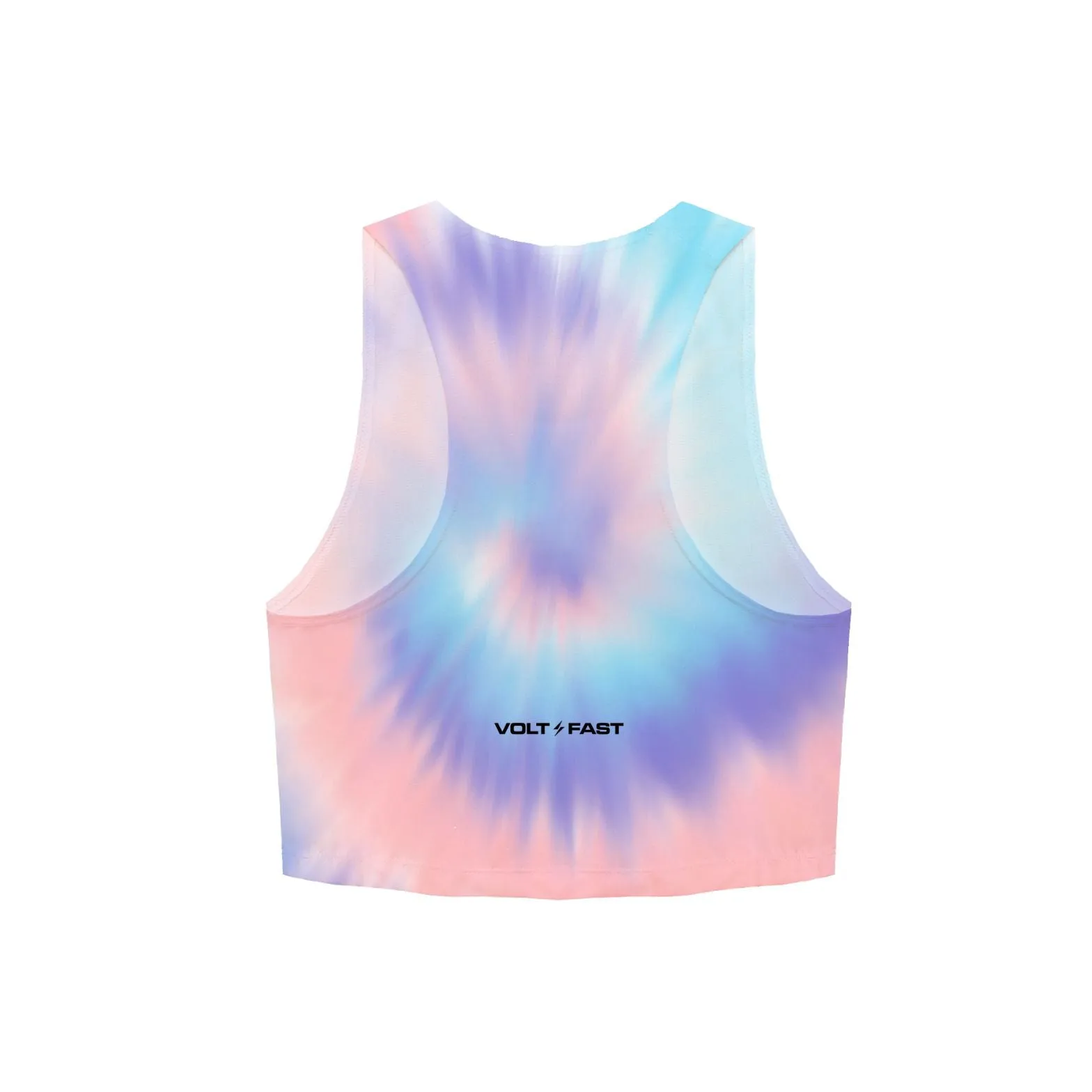 Volt And Fast Women's Bolt Sports Crop Top Tie Dye Series - Yellow/Pink