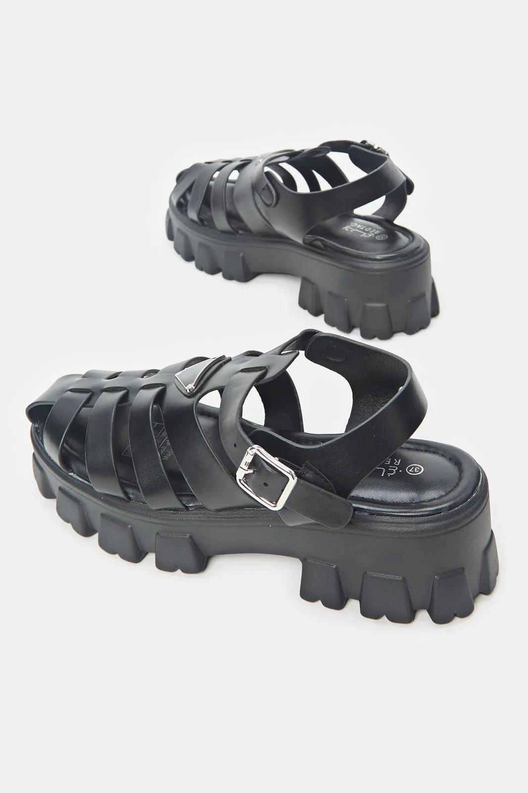 Women Black Fisherman Shoes