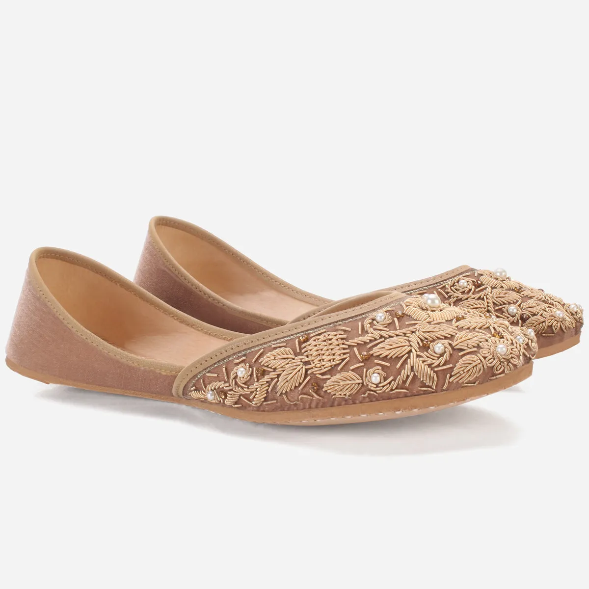 Women "Aizal" Leather Embroidered Wedding Khussa