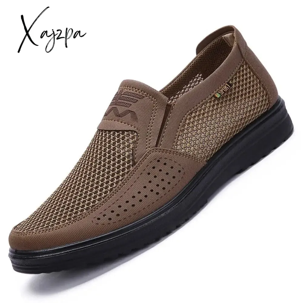 Xajzpa - Fashion New Men Sneakers Large Sizes 38-48 Soft Lightweight Breathable Slip-On Flats Summer Shoes Men Casual Mesh Shoes