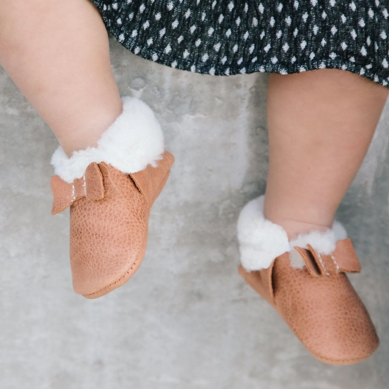 Zion Shearling Bow Baby Shoe